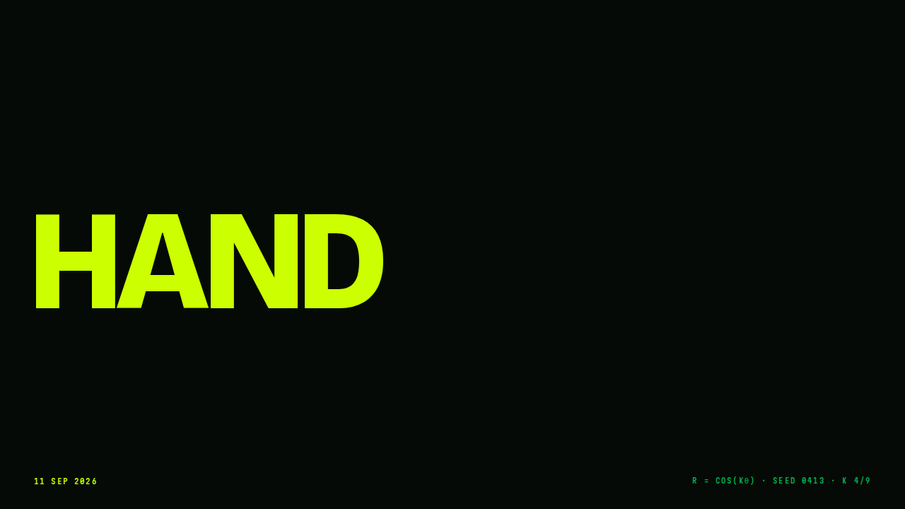 Thumbnail: HAND in acid green on black